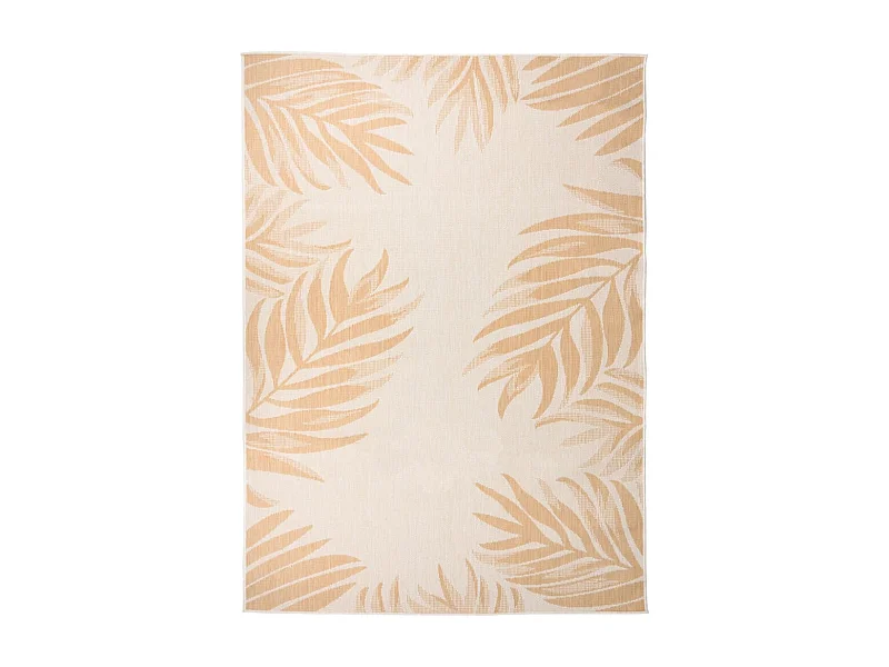 Tapis à tissage plat d'extérieur 200x280 cm motif de feuille