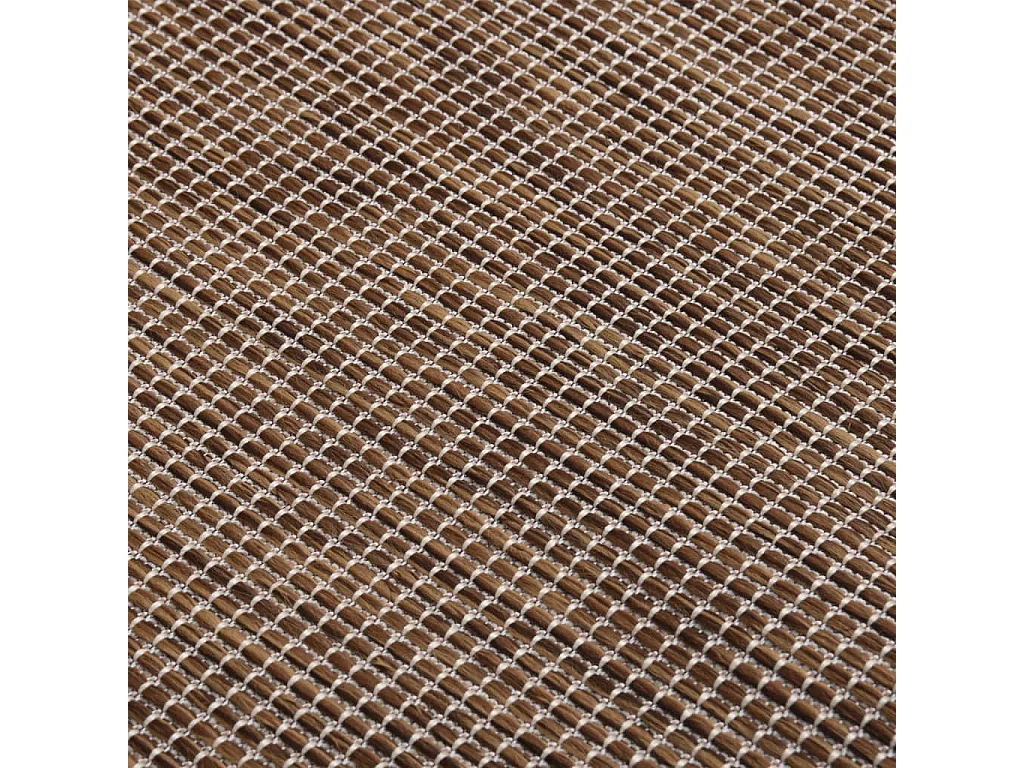 Tapis à tissage plat d'extérieur 160x230 cm marron