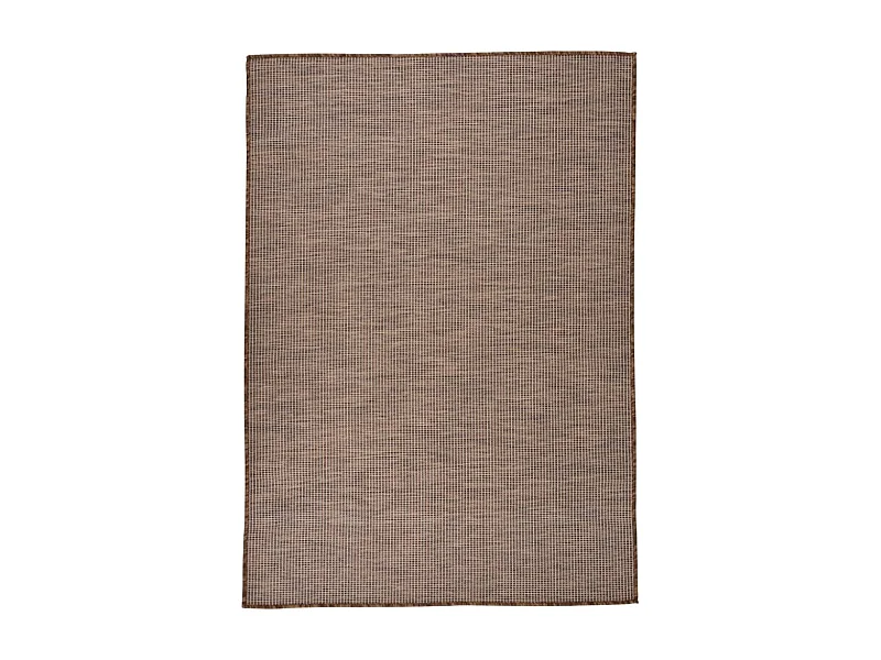 Tapete de tecido plano para exterior 160x230 cm castanho