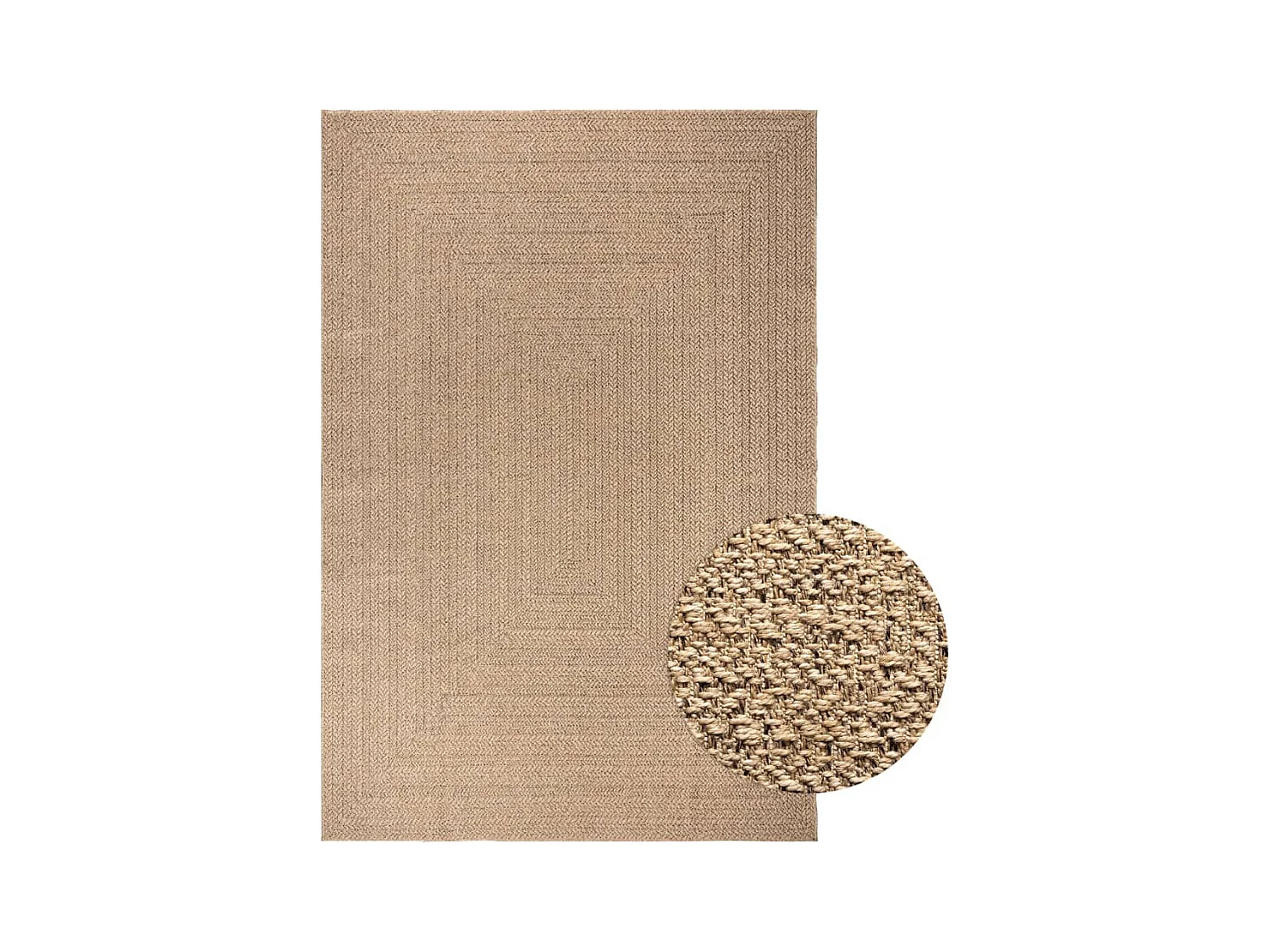 Tapis 200x290 cm aspect jute intérieur et extérieur