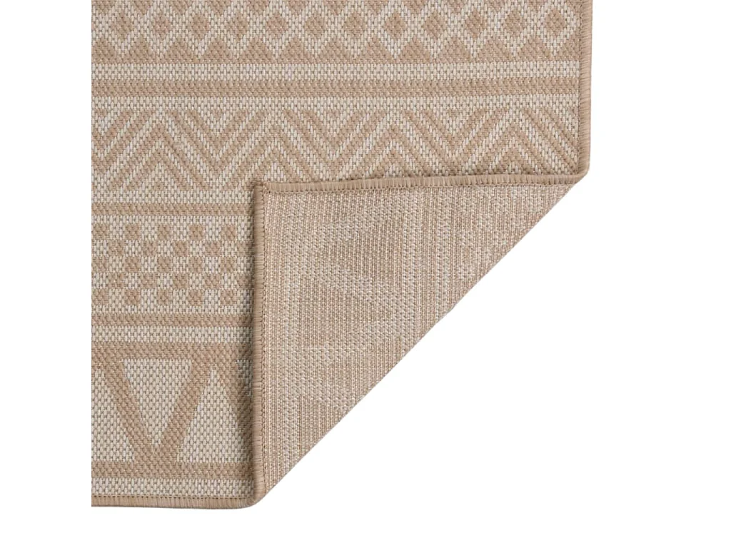 Tapis à tissage plat d'extérieur 200x280 cm rayures brunes