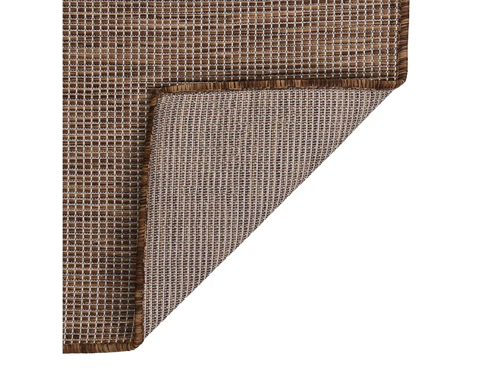 Tapis à tissage plat d'extérieur 200x280 cm marron
