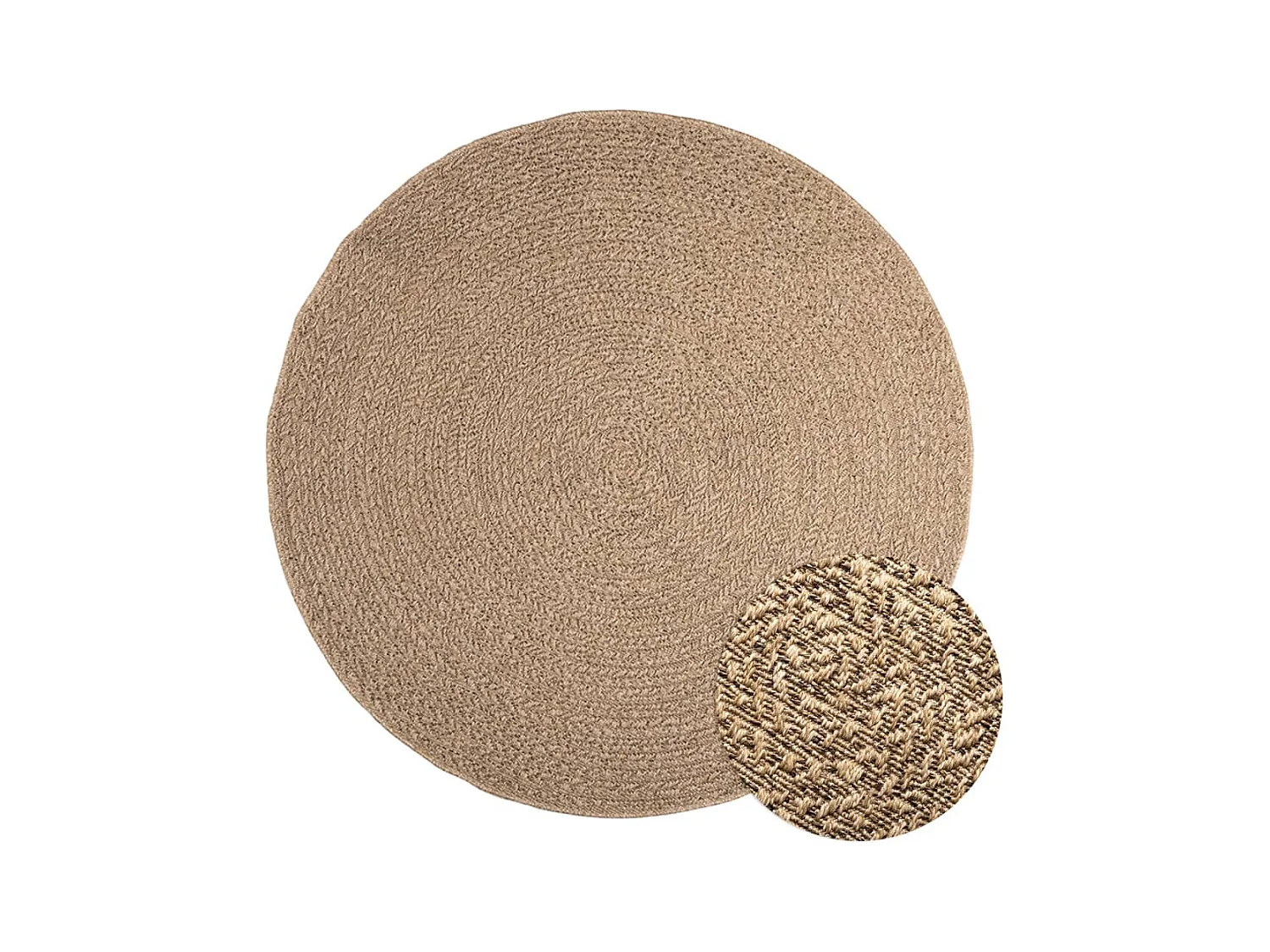 Tapis 160 cm aspect jute intérieur et extérieur
