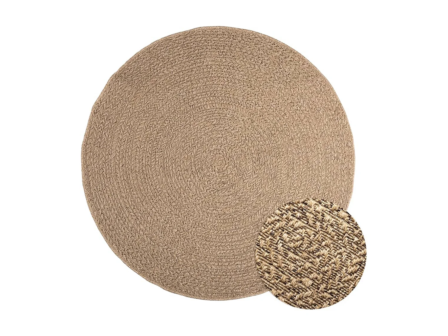 Tapis 160 cm aspect jute intérieur et extérieur
