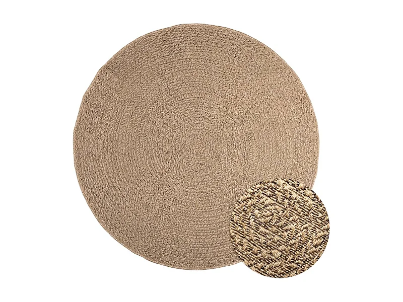 Tapis 160 cm aspect jute intérieur et extérieur