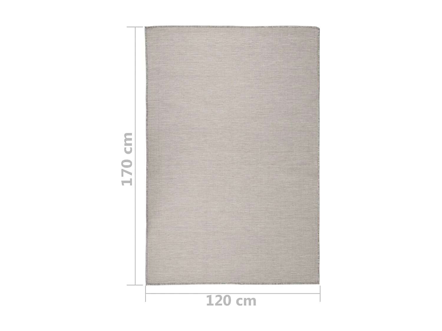 Alfombra de exterior de tejido plano gris taupe 120x170 cm