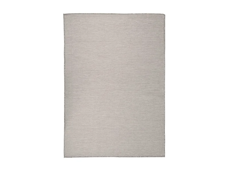 Tapis à tissage plat d'extérieur 140x200 cm taupe