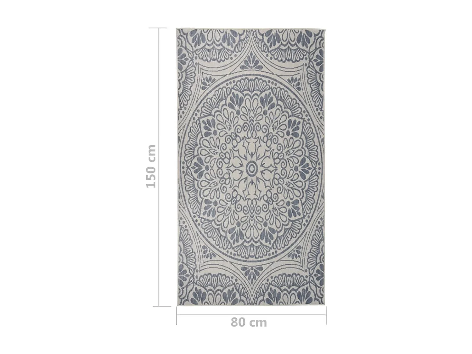 Alfombra de exterior de tejido plano rayas azules 80x150 cm