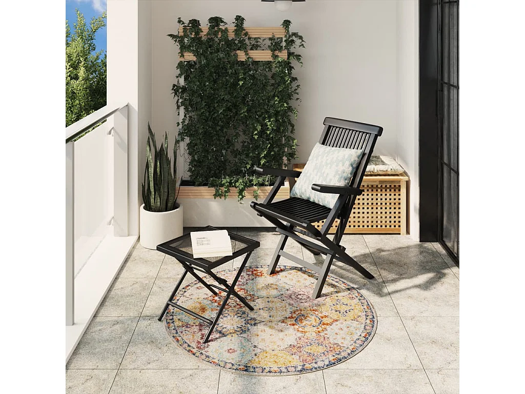 Tapis intérieur extérieur design vintage ø 120 cm