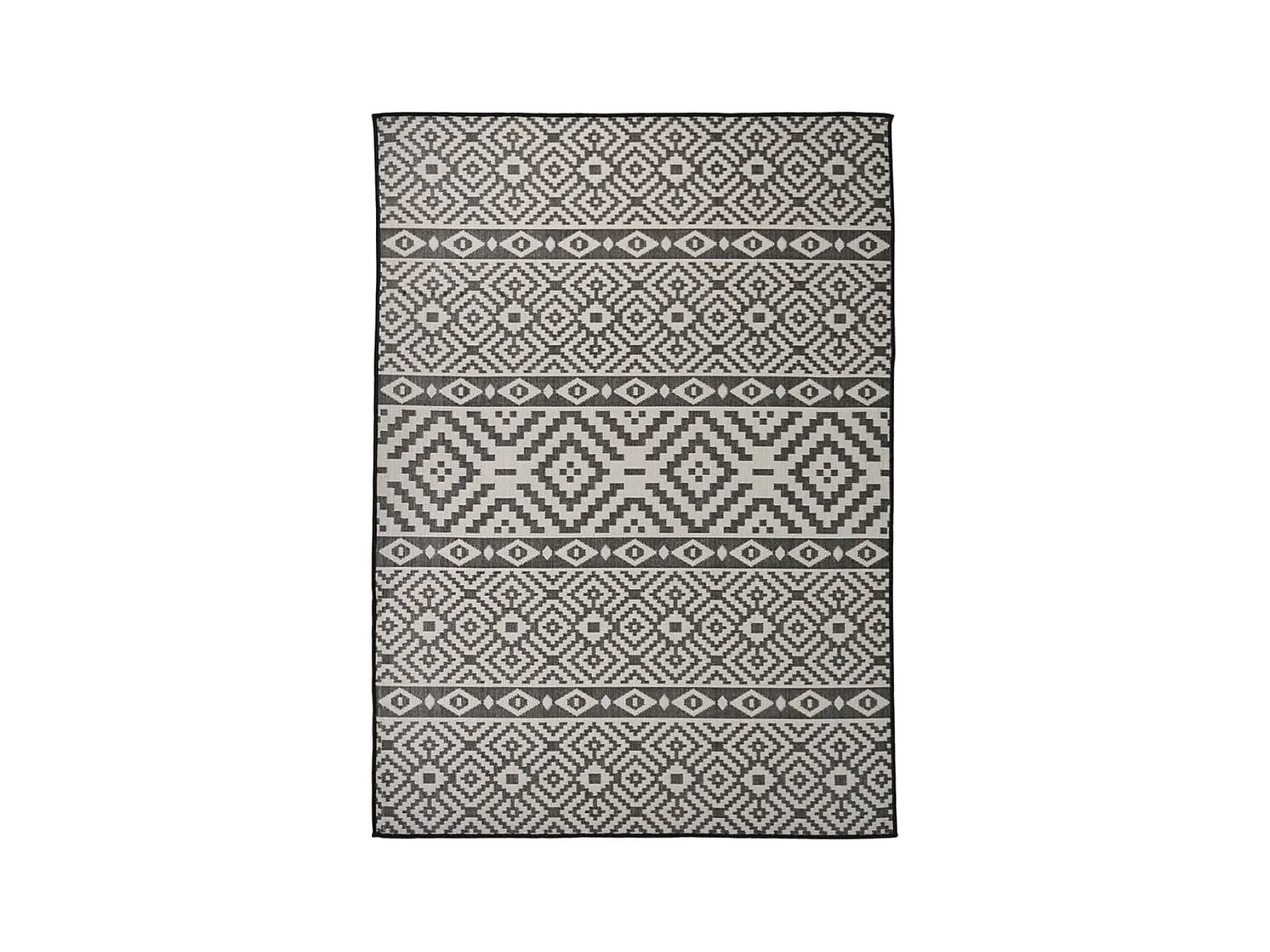 Tapis à tissage plat d'extérieur 200x280 cm rayures noires