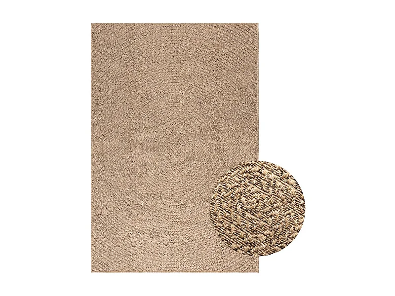 Tapis 120x170 cm aspect jute intérieur et extérieur