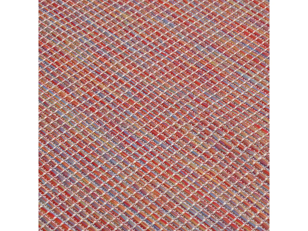 Tapis à tissage plat d'extérieur 120x170 cm rouge