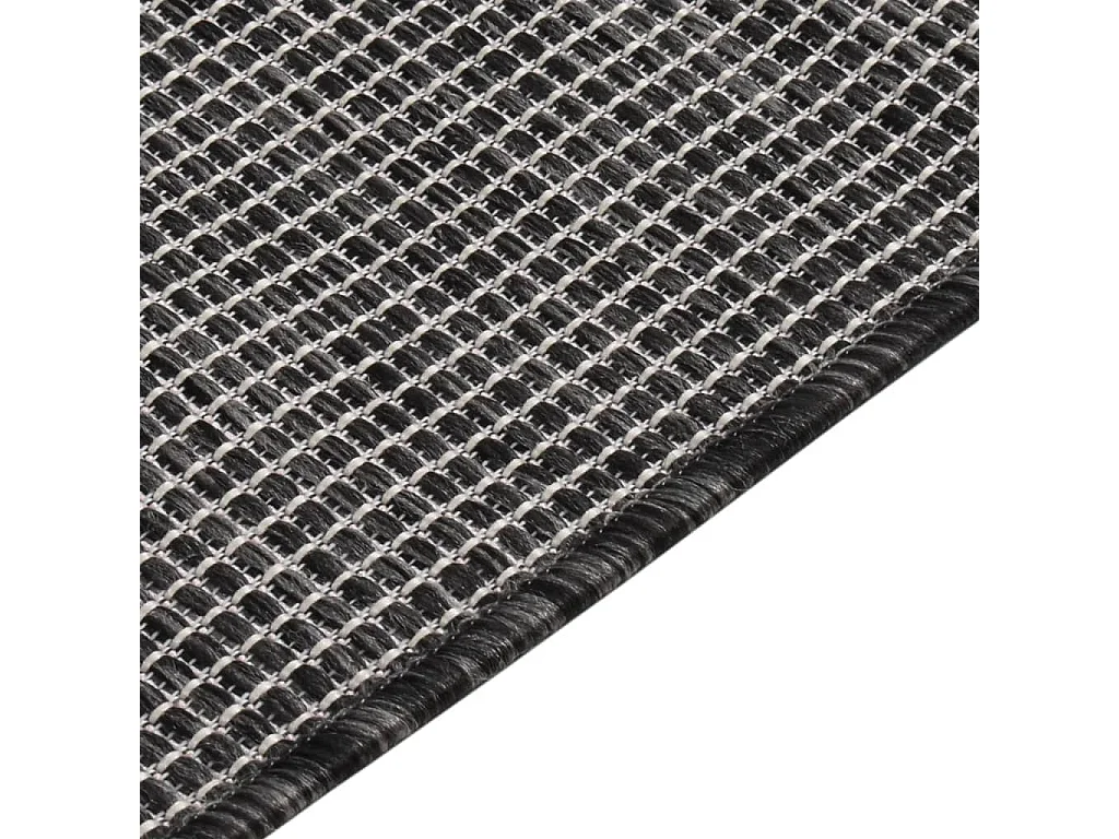 Tapis à tissage plat d'extérieur 80x250 cm gris