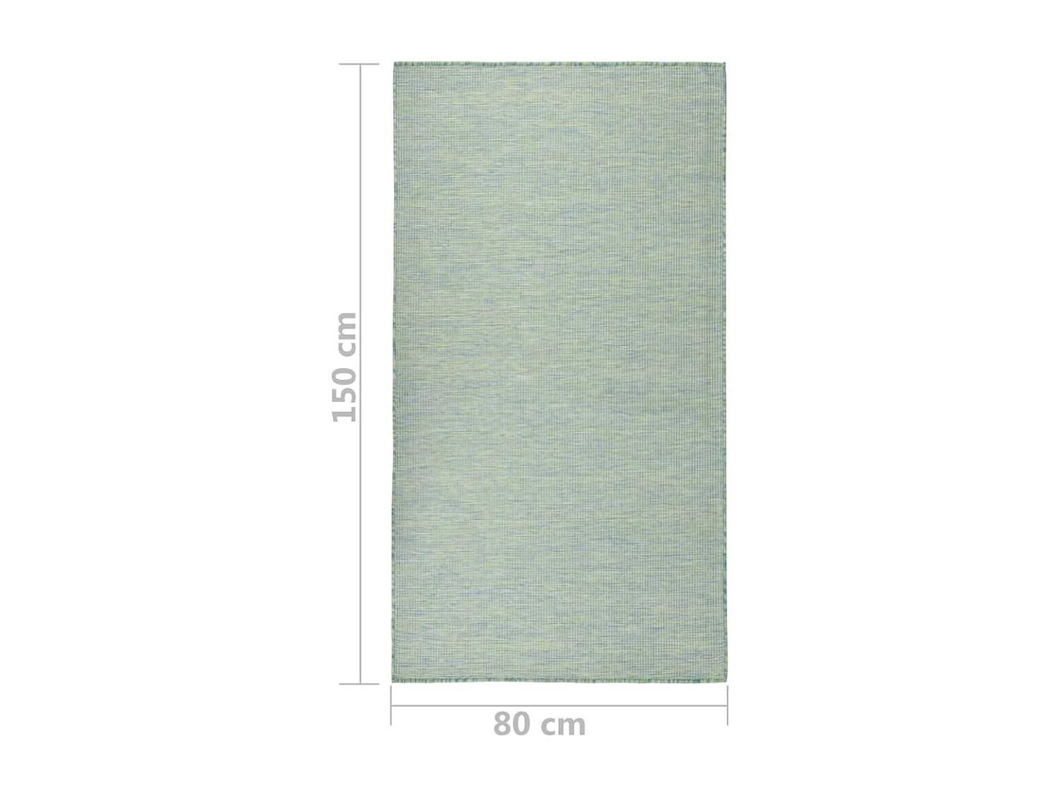 Tapete de tecido plano para exterior 80x150 cm turquesa