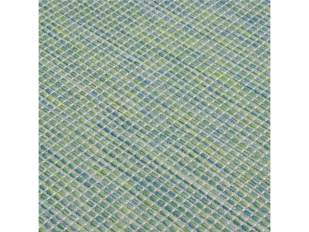 Tapis à tissage plat d'extérieur 140x200 cm turquoise