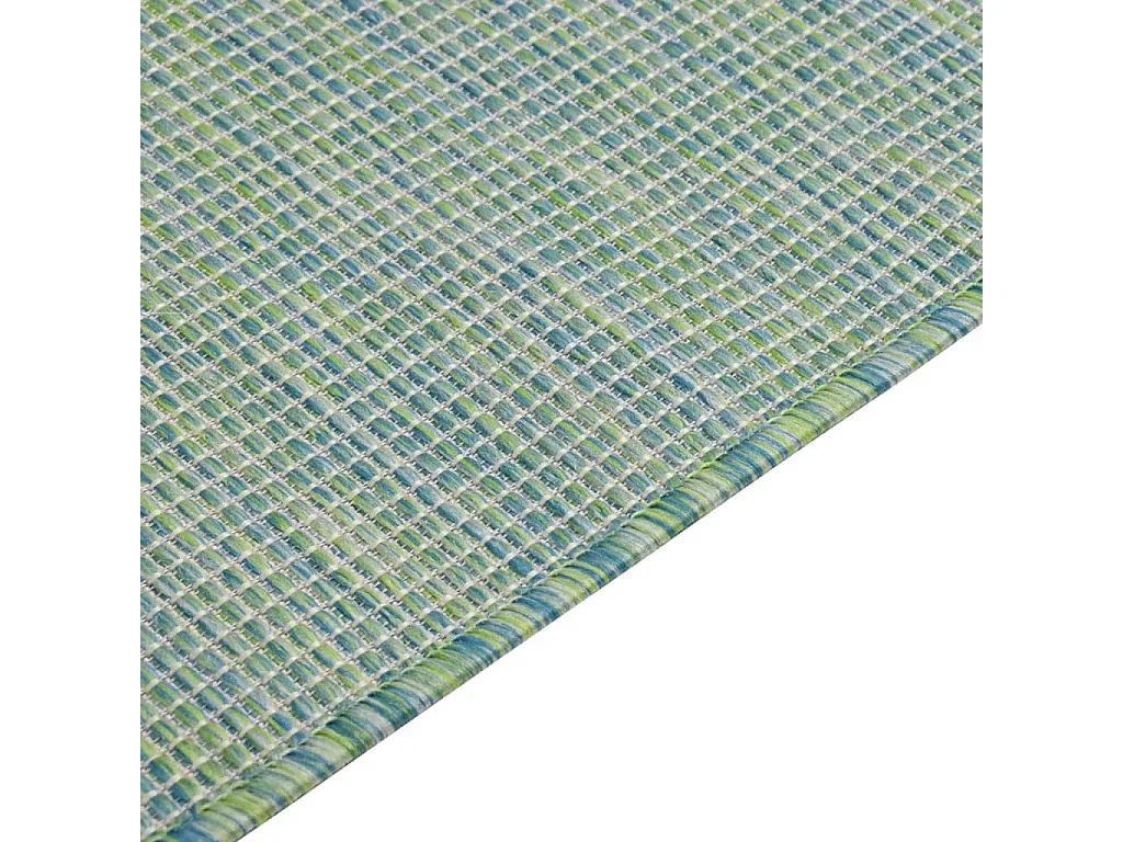 Tapete de tecido plano para exterior 140x200 cm turquesa
