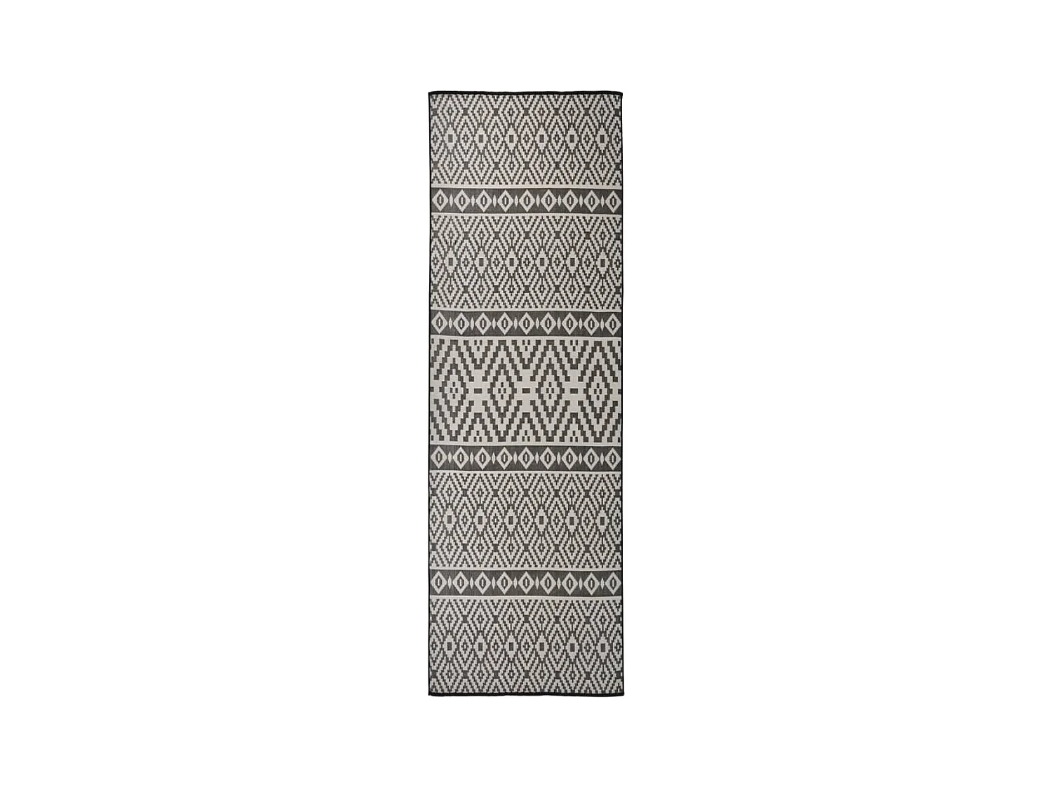 Tapis à tissage plat d'extérieur 80x250 cm rayures noires