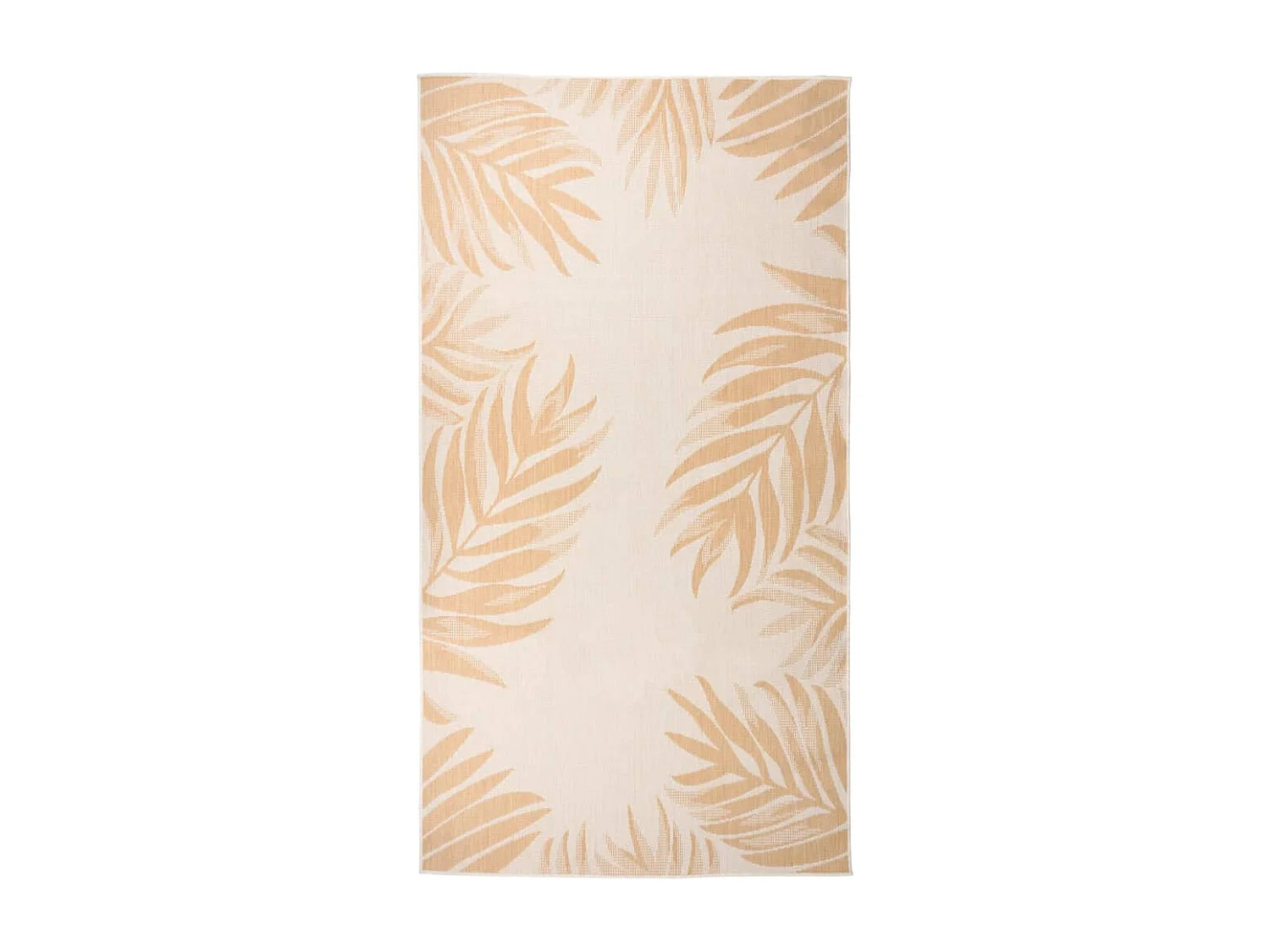 Tapis à tissage plat d'extérieur 80x150 cm motif de feuille