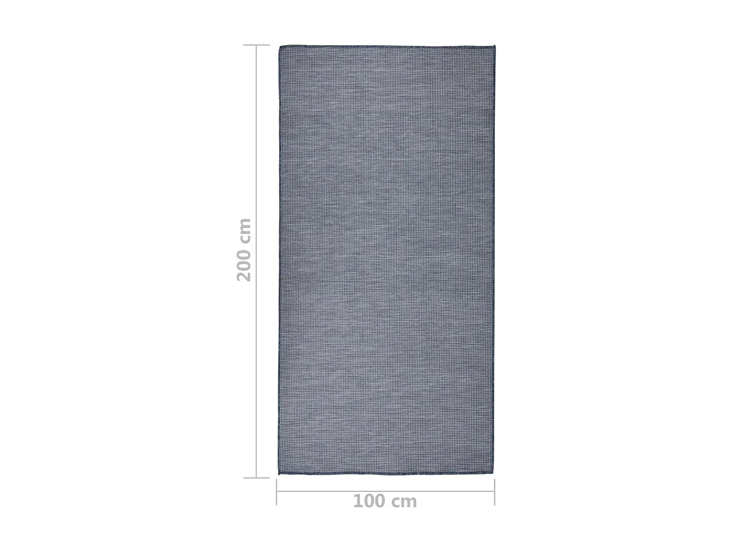 Tapis à tissage plat d'extérieur 100x200 cm bleu