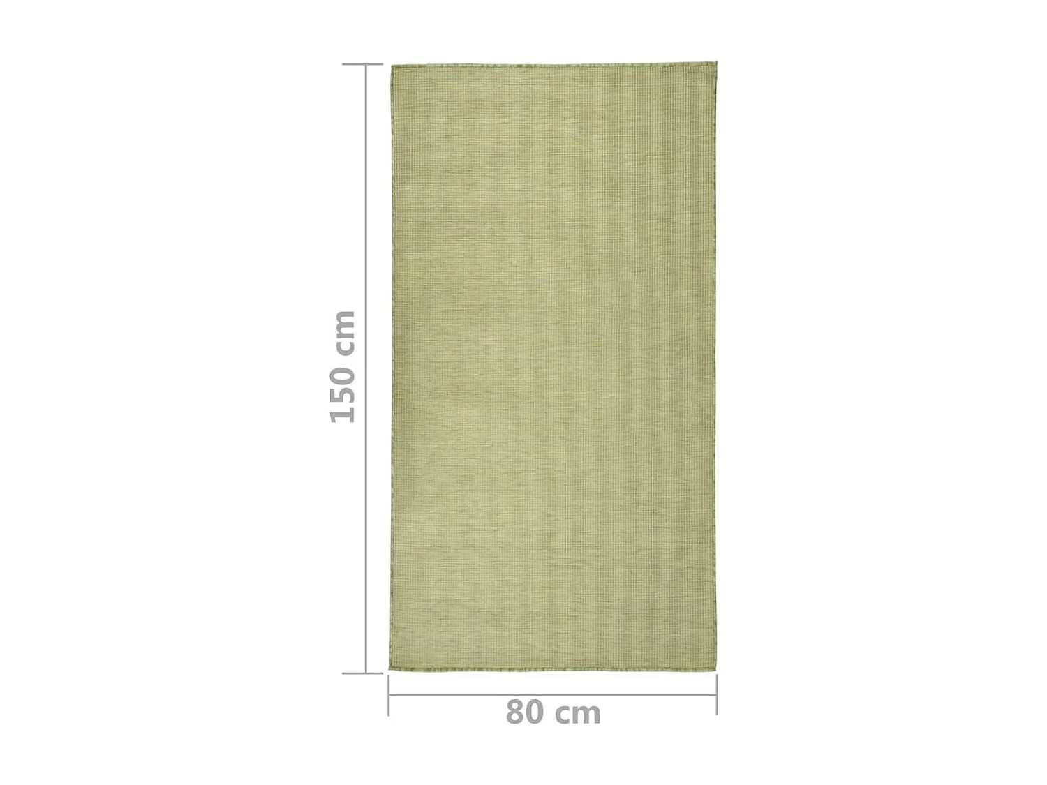 Tapis à tissage plat d'extérieur 80x150 cm vert