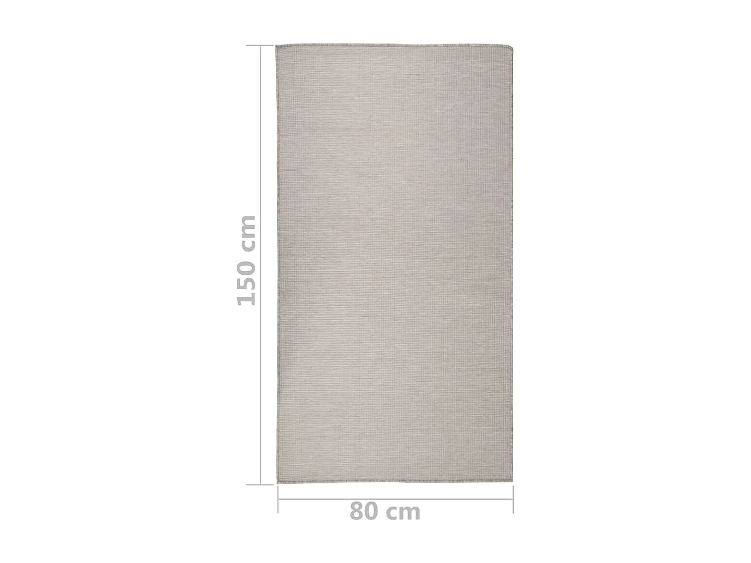 Tapis à tissage plat d'extérieur 80x150 cm taupe