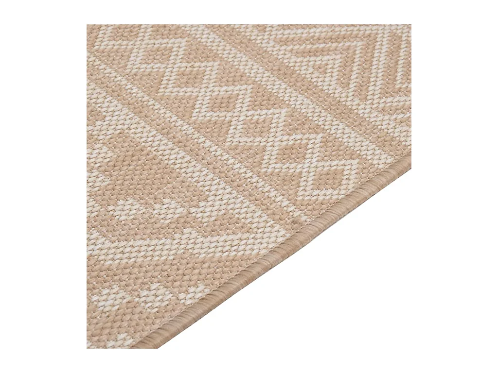 Alfombra de exterior de tejido plano rayas marrones 140x200 cm