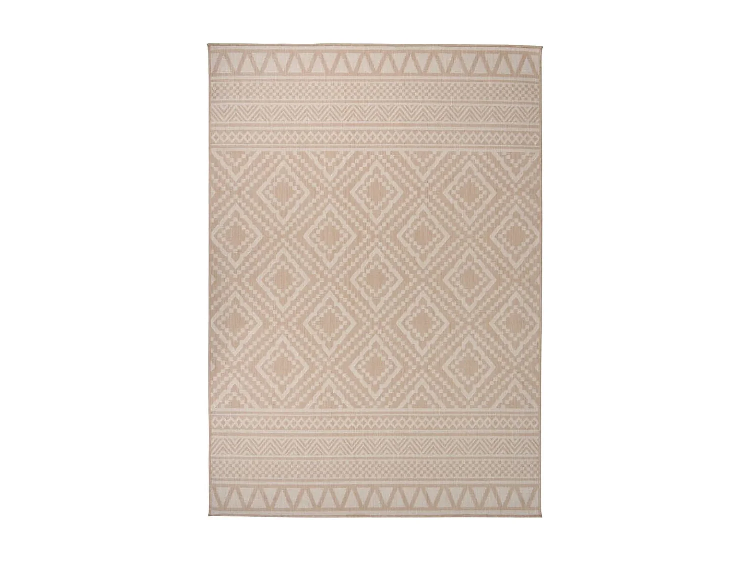 Alfombra de exterior de tejido plano rayas marrones 140x200 cm