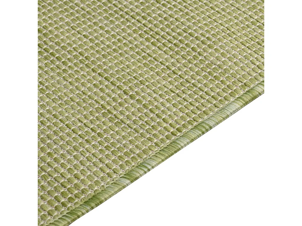 Tapis à tissage plat d'extérieur 140x200 cm vert