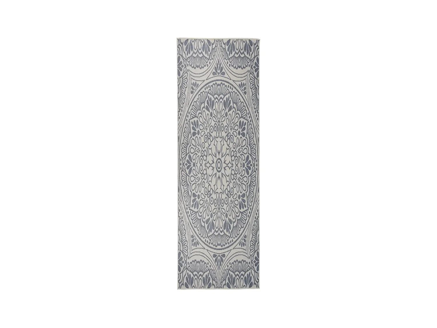 Tapis à tissage plat d'extérieur 80x250 cm motif bleu