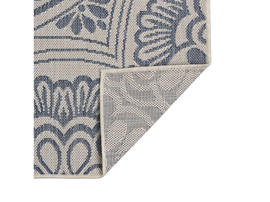 Tapete de tecido plano para exterior 80x250 cm padrão azul