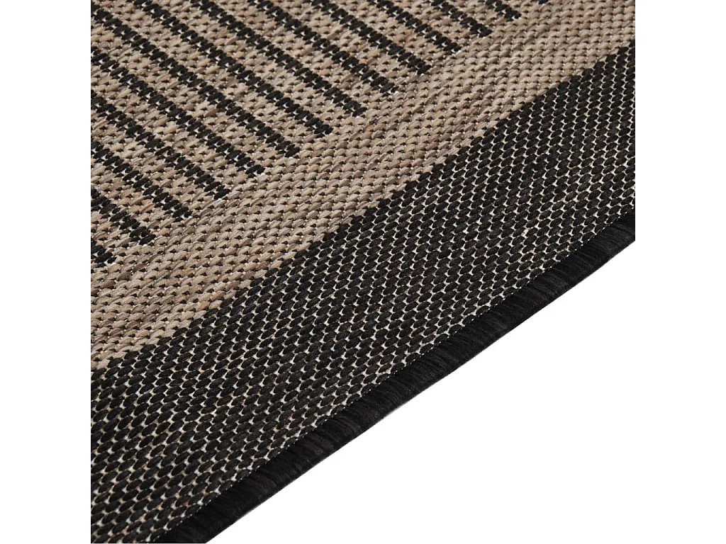 Tapis à tissage plat d'extérieur 140x200 cm marron foncé