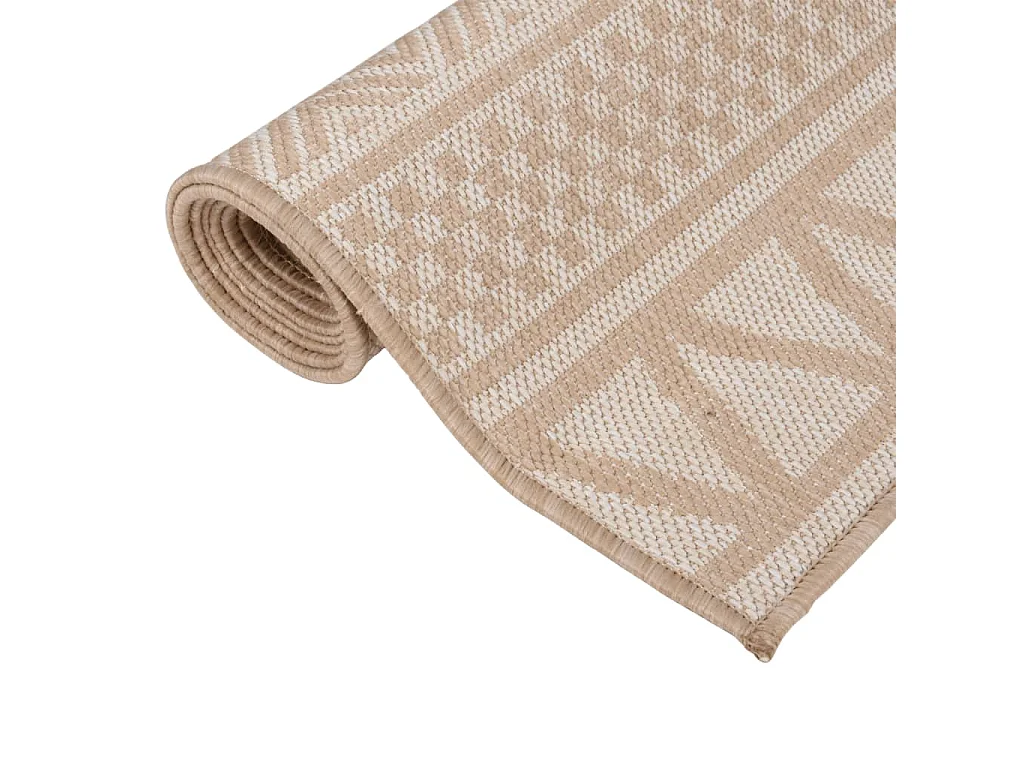 Alfombra de exterior de tejido plano rayas marrones 160x230 cm