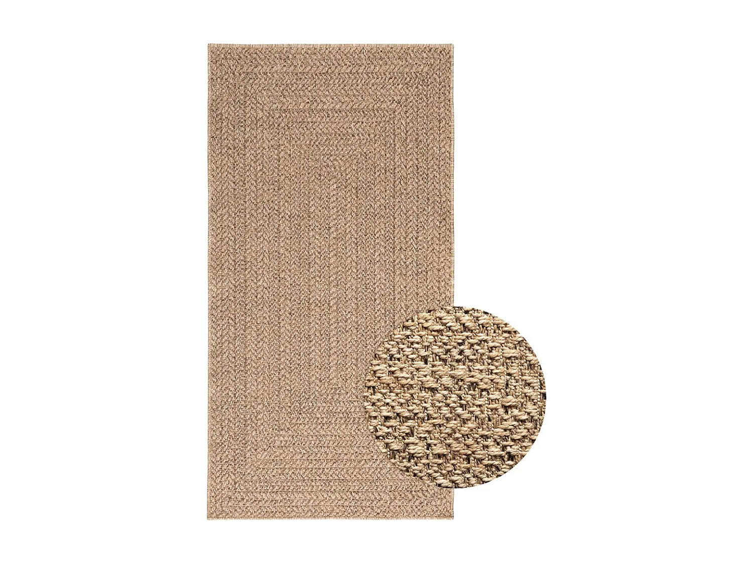 Alfombra con aspecto de yute interior y exterior 80x150 cm