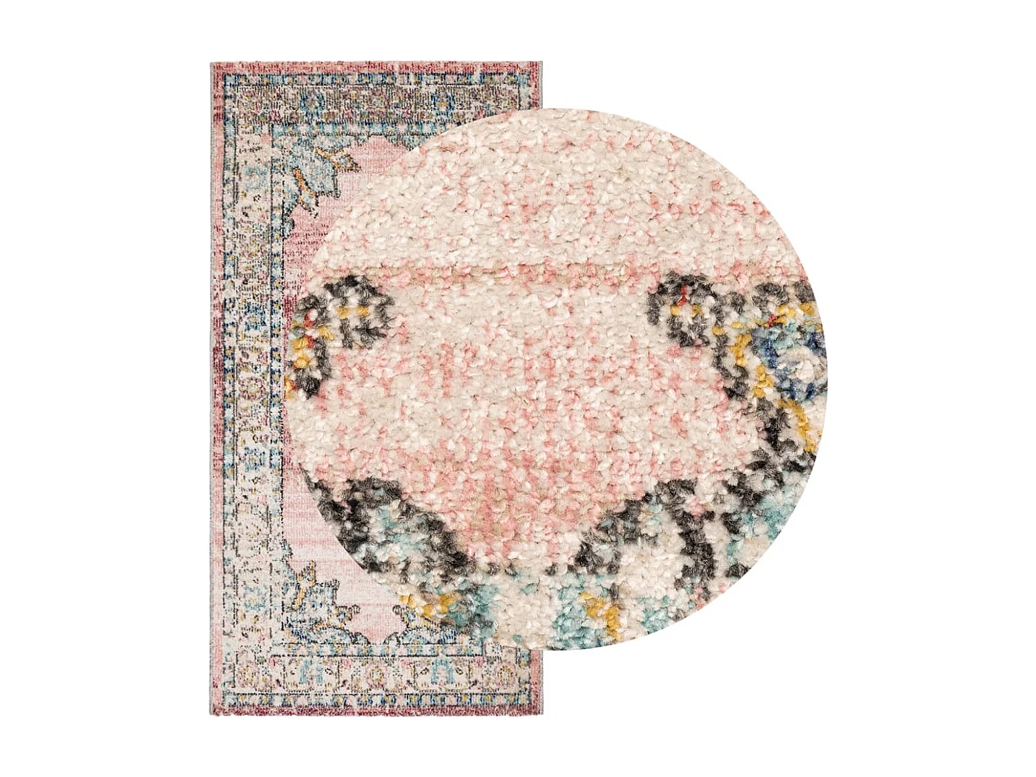 Tapete de interior e exterior design vintage 80x150 cm multicor