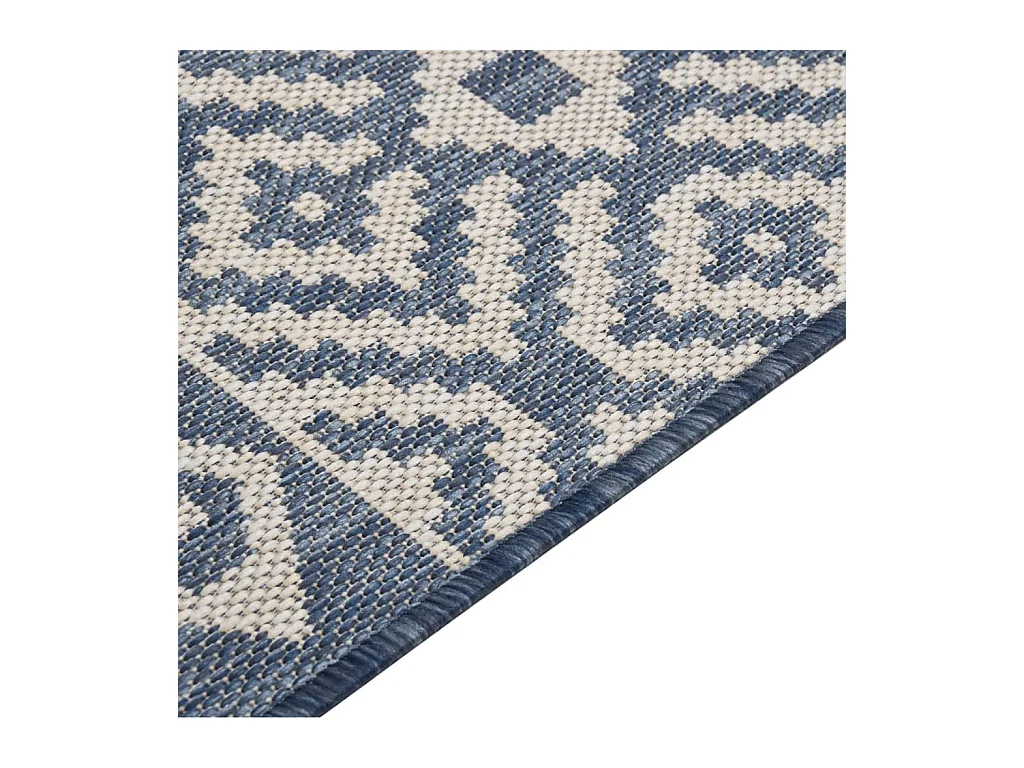 Alfombra de exterior de tejido plano rayas azules 160x230 cm