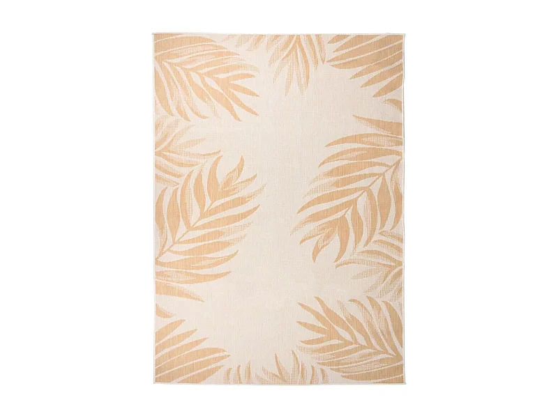 Tapete de tecido plano para exterior 120x170 cm padrão folhas