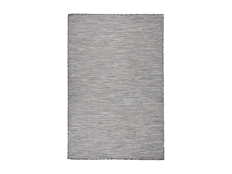 Tapis à tissage plat d'extérieur 120x170 cm marron et bleu