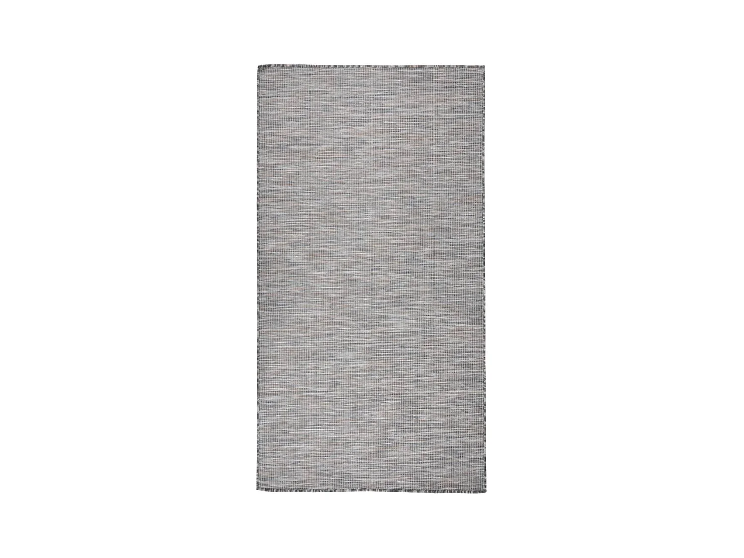 Tapete de tecido plano para exterior 80x150 cm castanho e azul