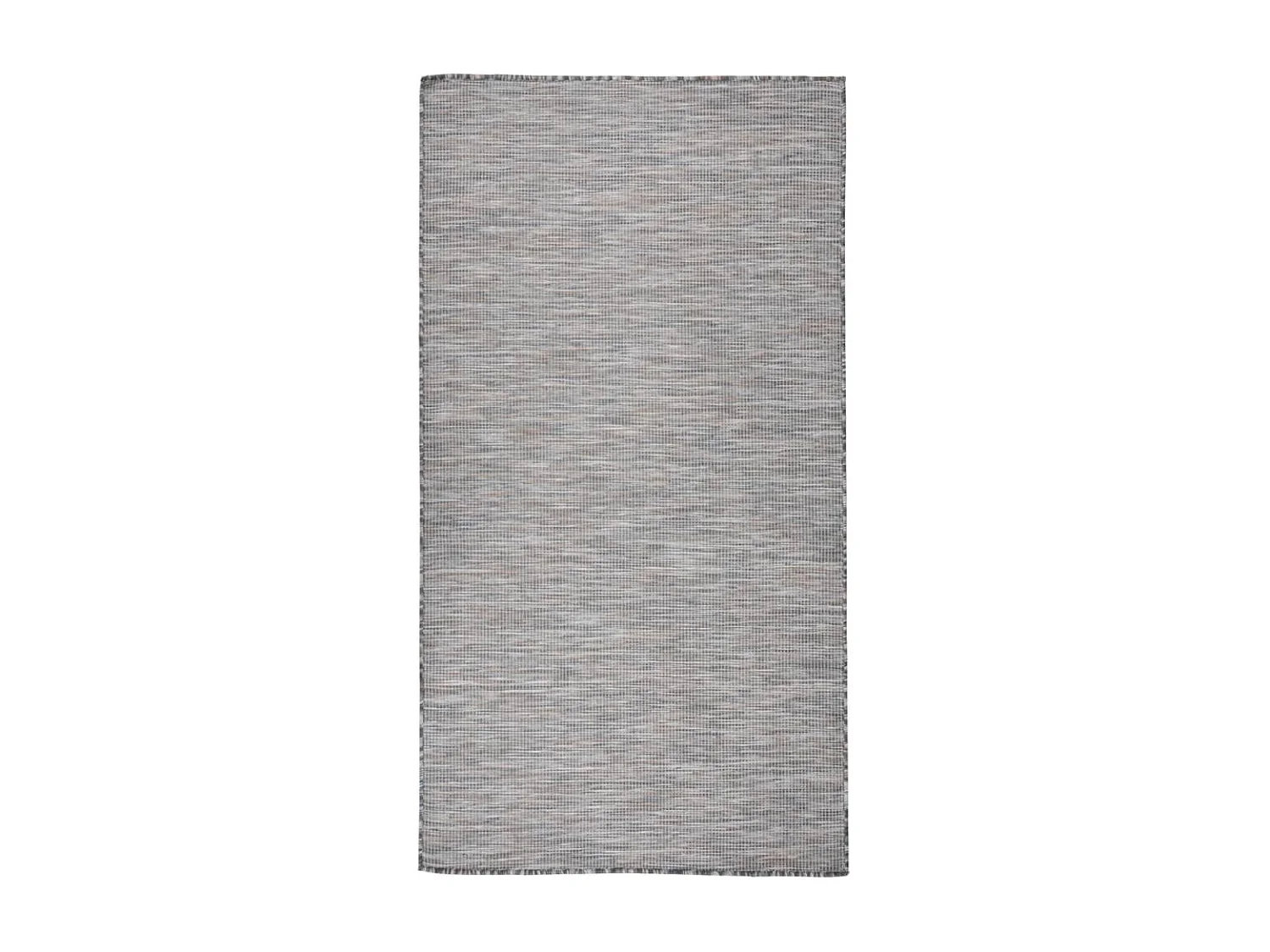 Alfombra de exterior de tejido plano marrón y azul 80x150 cm