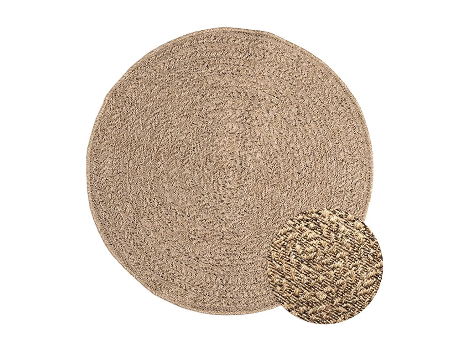 Alfombra con aspecto de yute interior y exterior 90 cm