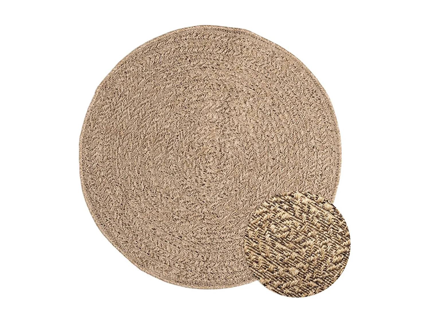 Alfombra con aspecto de yute interior y exterior 90 cm