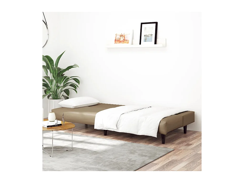 Canapé-lit 2 places cappuccino similicuir