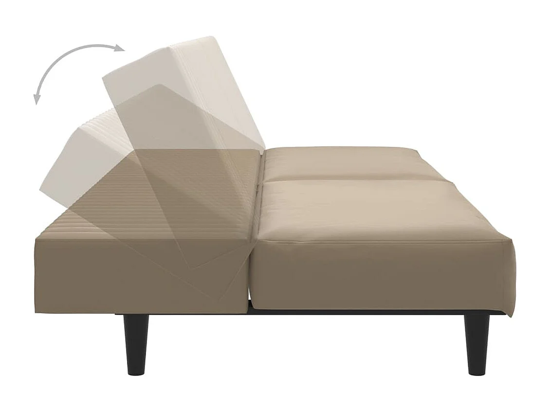 Canapé-lit 2 places cappuccino similicuir