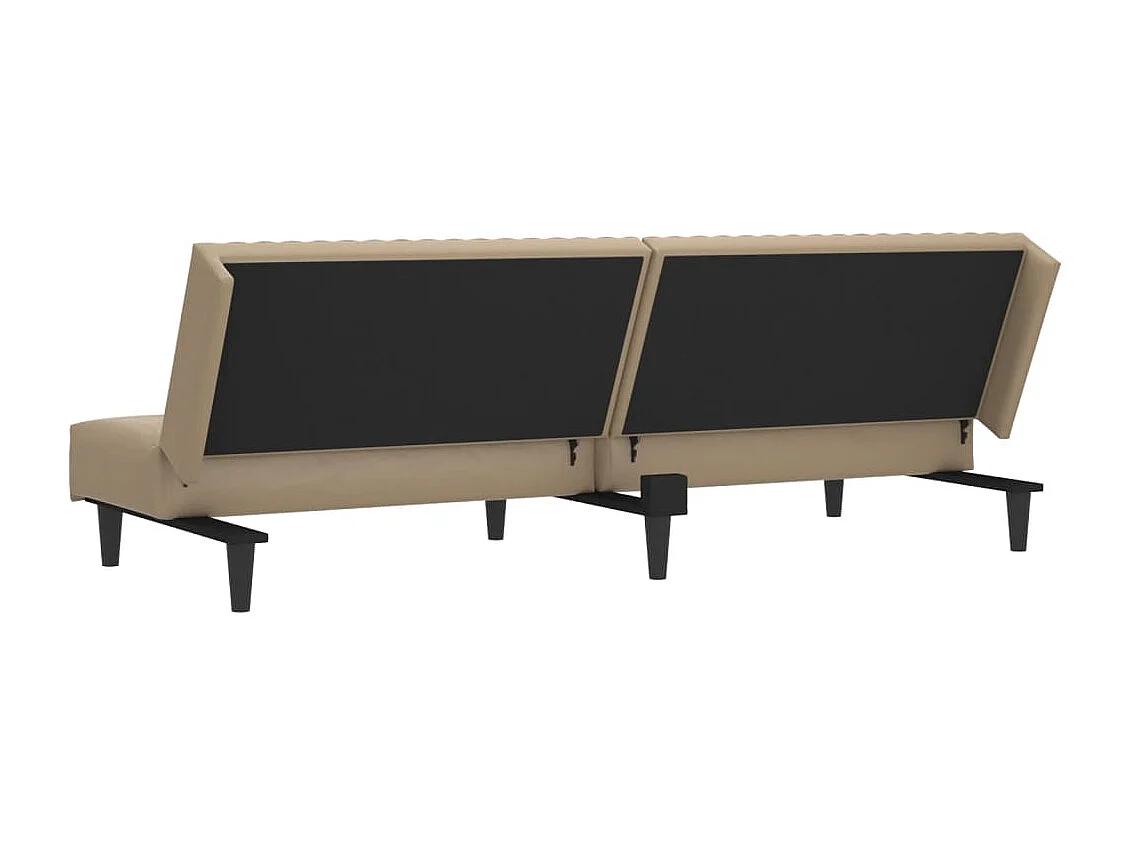 Canapé-lit 2 places cappuccino similicuir