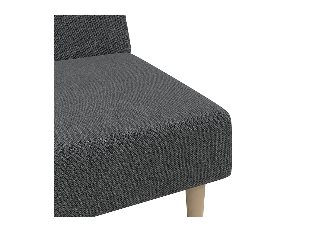 Canapé-lit à 2 places gris foncé tissu