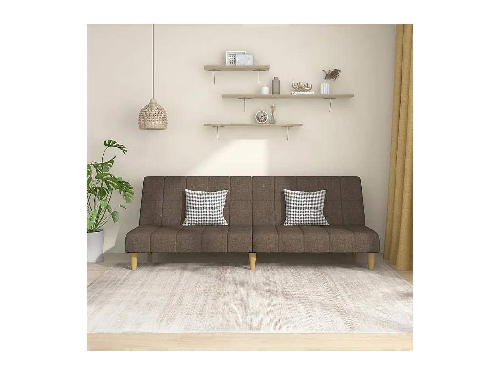 Canapé-lit à 2 places taupe tissu