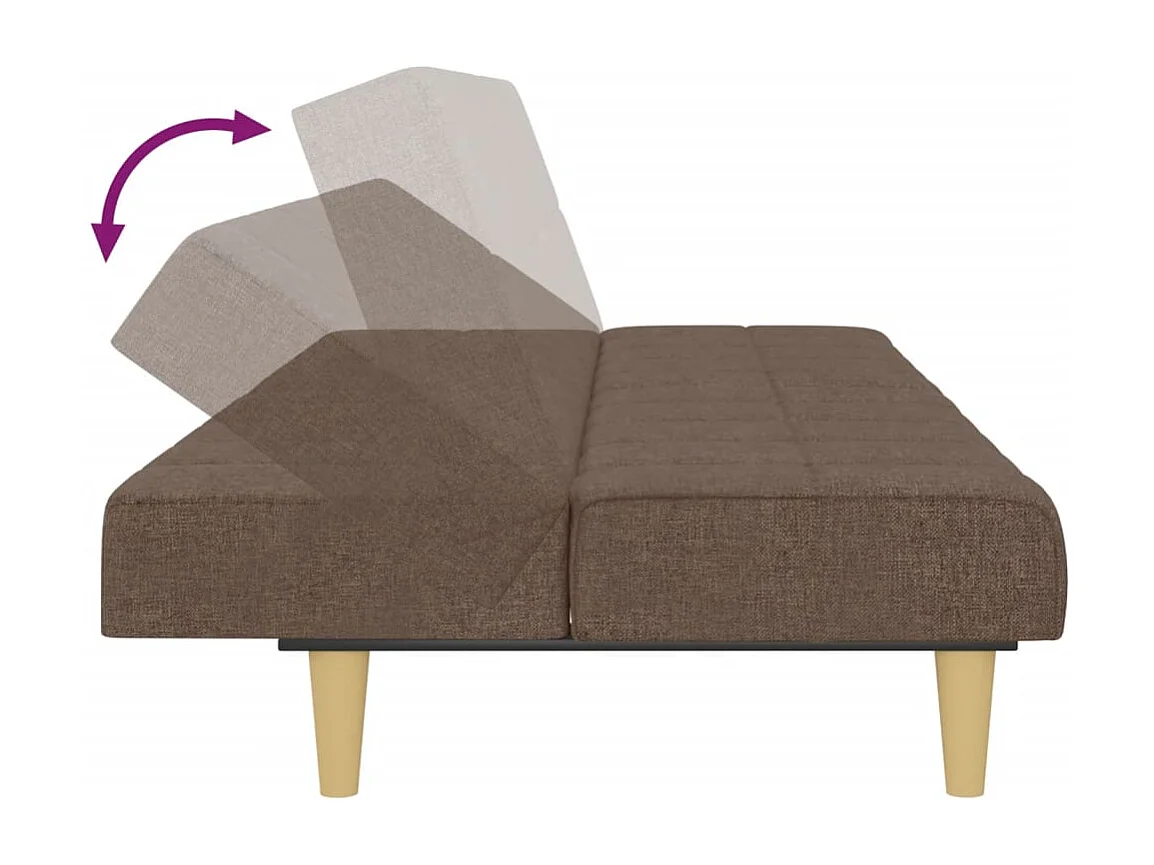 Canapé-lit à 2 places taupe tissu