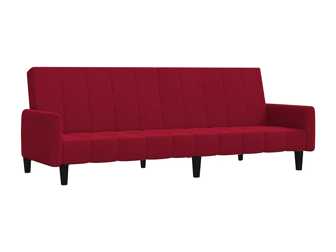 Canapé-lit 2 places rouge bordeaux velours