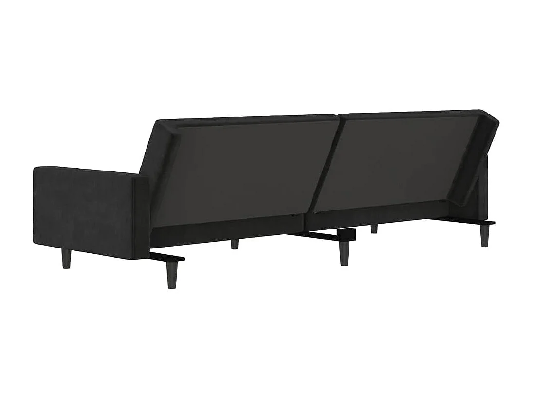 Canapé-lit 2 places noir velours