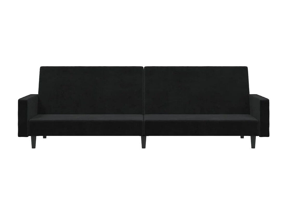Canapé-lit 2 places noir velours